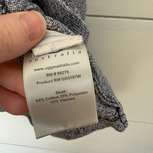 Ugg Women’s Small Grey Cotton Blend Cardigan Sweater - Picture 3 of 6